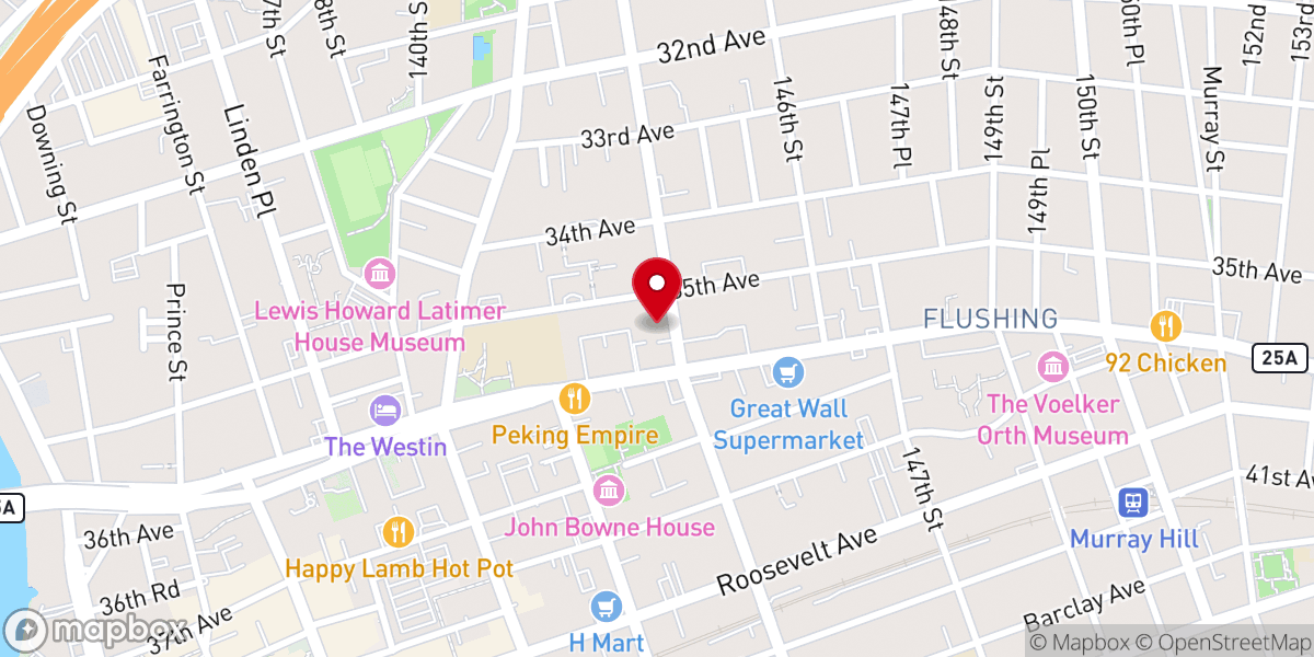 Map showing location of Faith Theological Seminary First Korean Church of New York