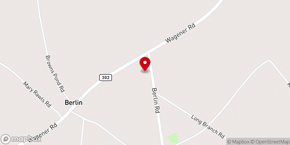 Map showing location of Calvary Baptist Church