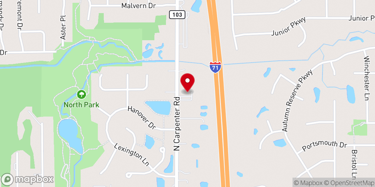 Map showing location of Southwest Baptist Church