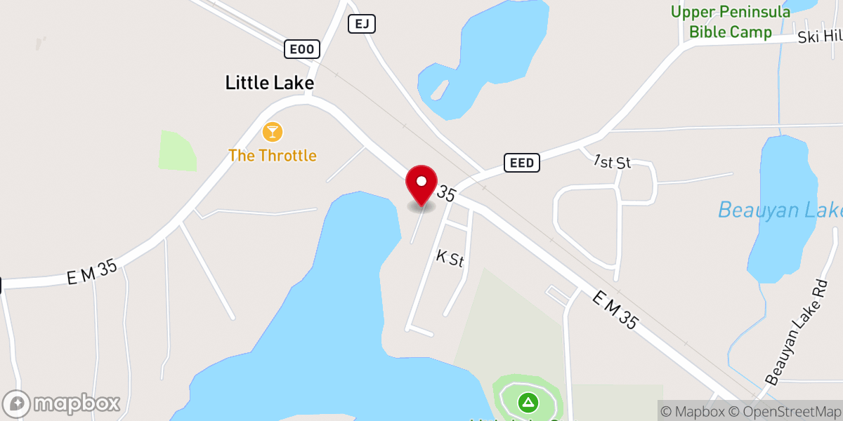 Map showing location of Little Lake Chapel