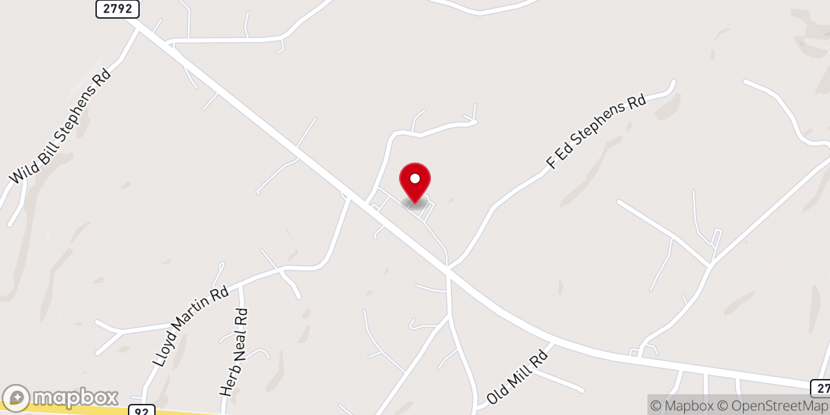 Map showing location of East Pine Knot Tabernacle Church of God