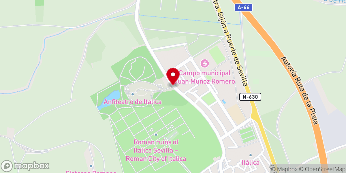 Map showing location of Conjunto Arqueológico de Itálica