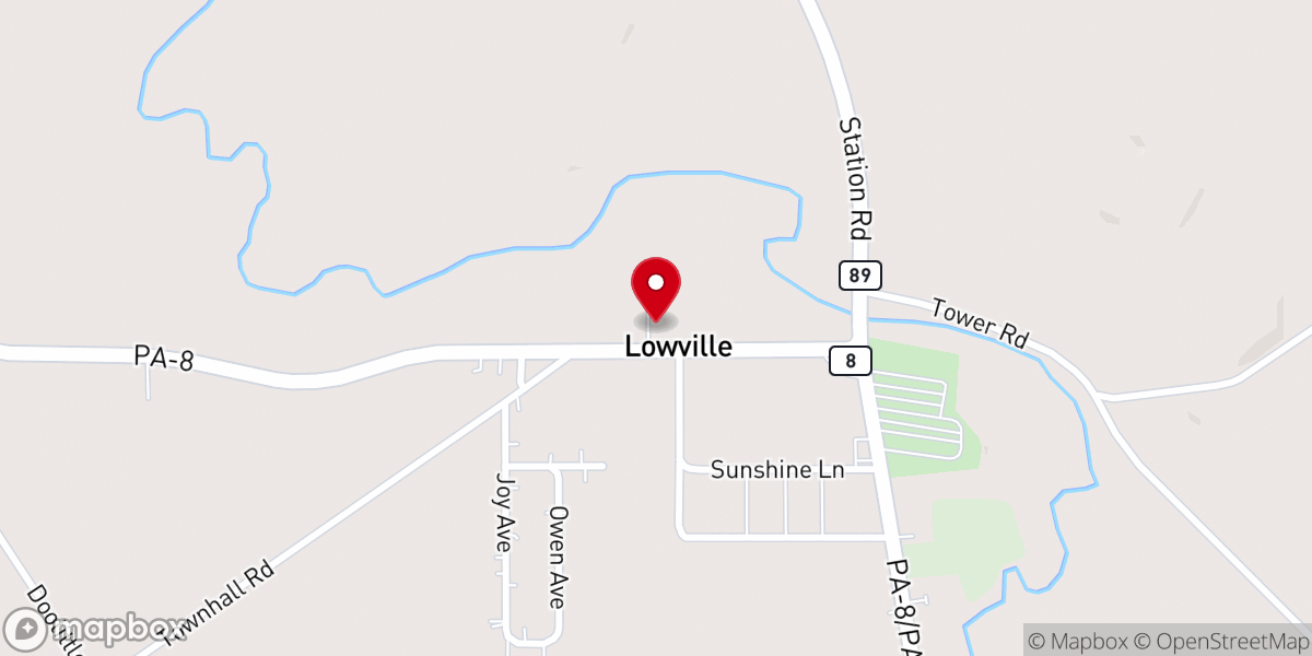 Map showing location of Lowville Living Water Church, Global Methodist