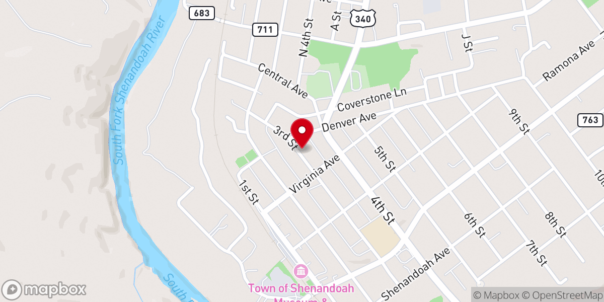 Map showing location of First Christian Church