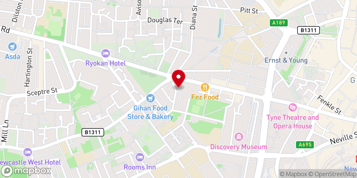 Map showing location of St Matthew's Church