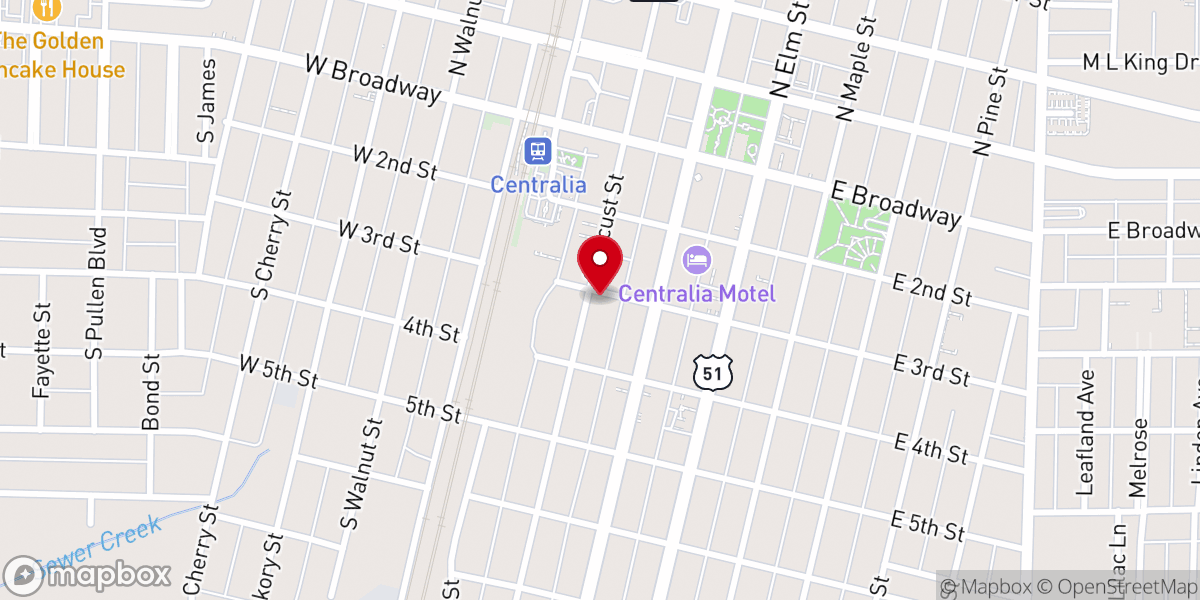 Map showing location of Centralia Sentinel