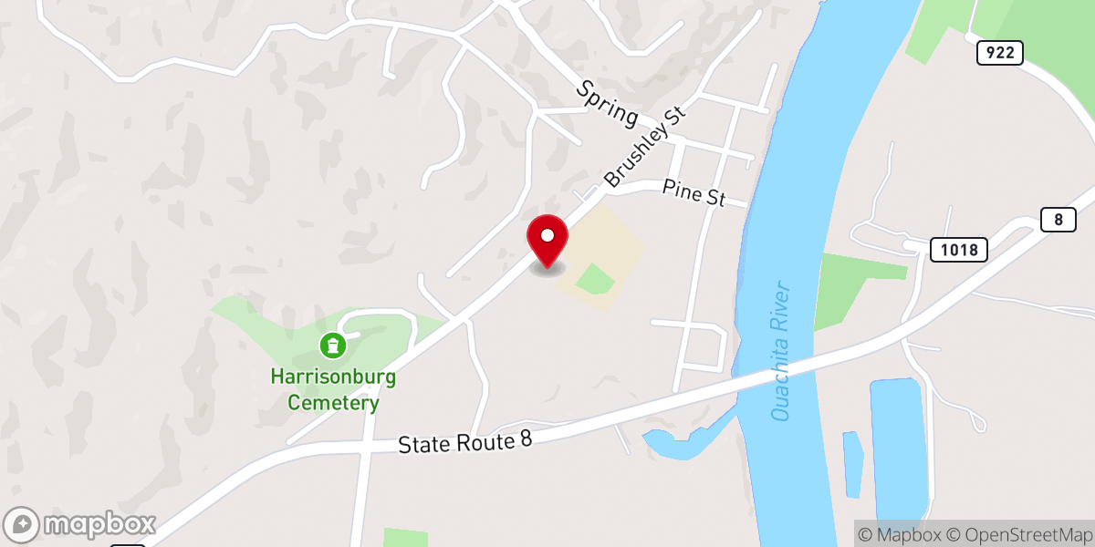 Map showing location of Bethel Assembly of God Church