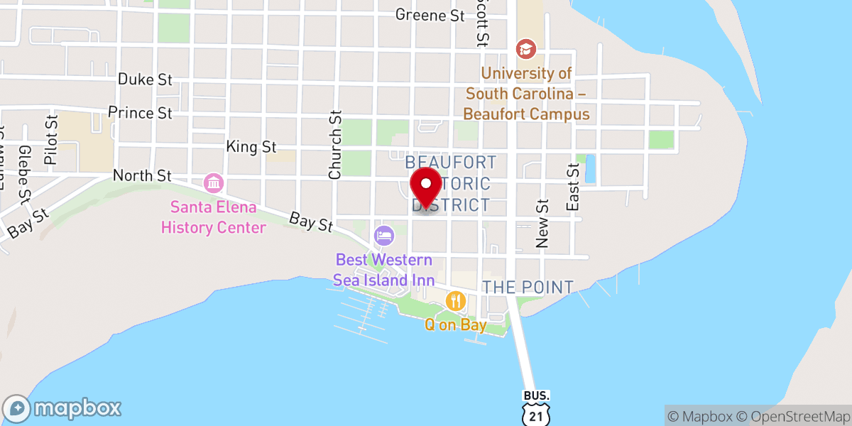 Map showing location of Tabernacle Baptist Church