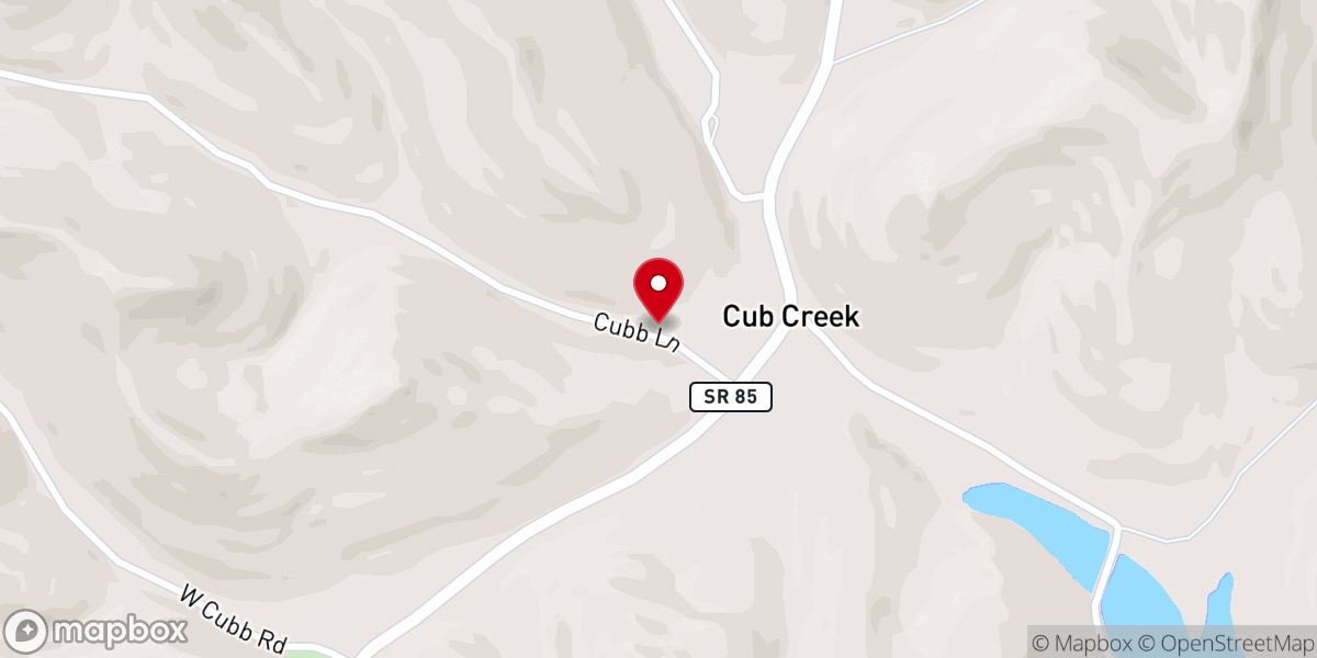 Map showing location of Cubb Creek Church of Christ