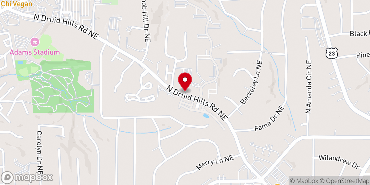 Map showing location of Unitarian Universalist Congregation of Atlanta
