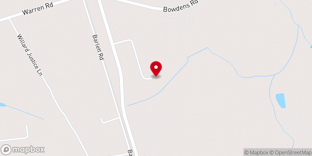 Map showing location of Bowdens Church