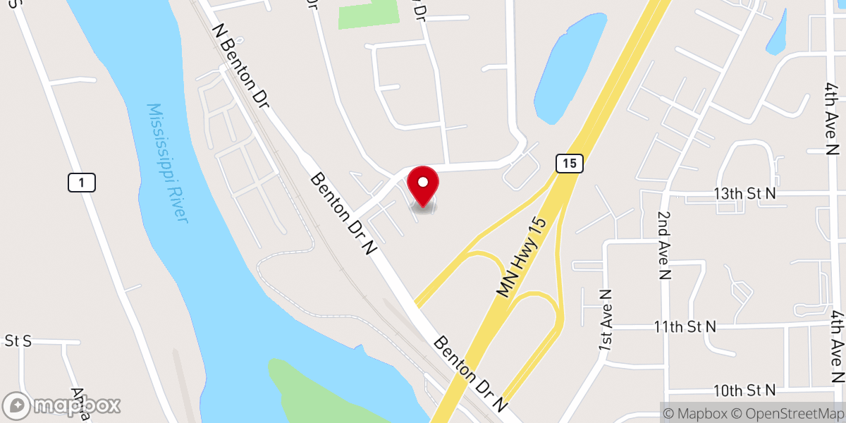 Map showing location of Riverside Church: Sauk Rapids: Campus