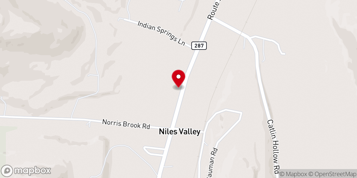 Map showing location of Niles Valley United Methodist Church