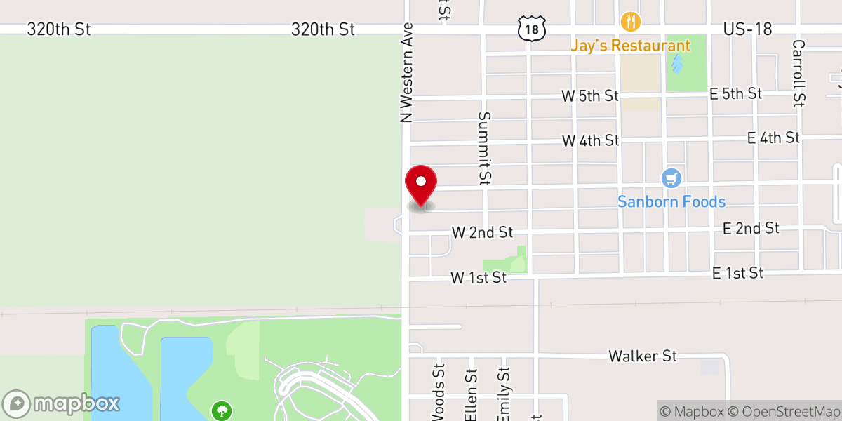 Map showing location of Christian Reformed Church