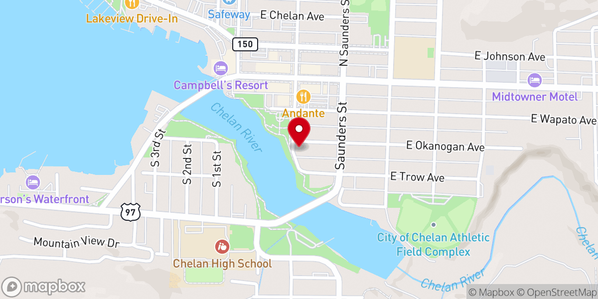 Map showing location of Lake Chelan Bible Church