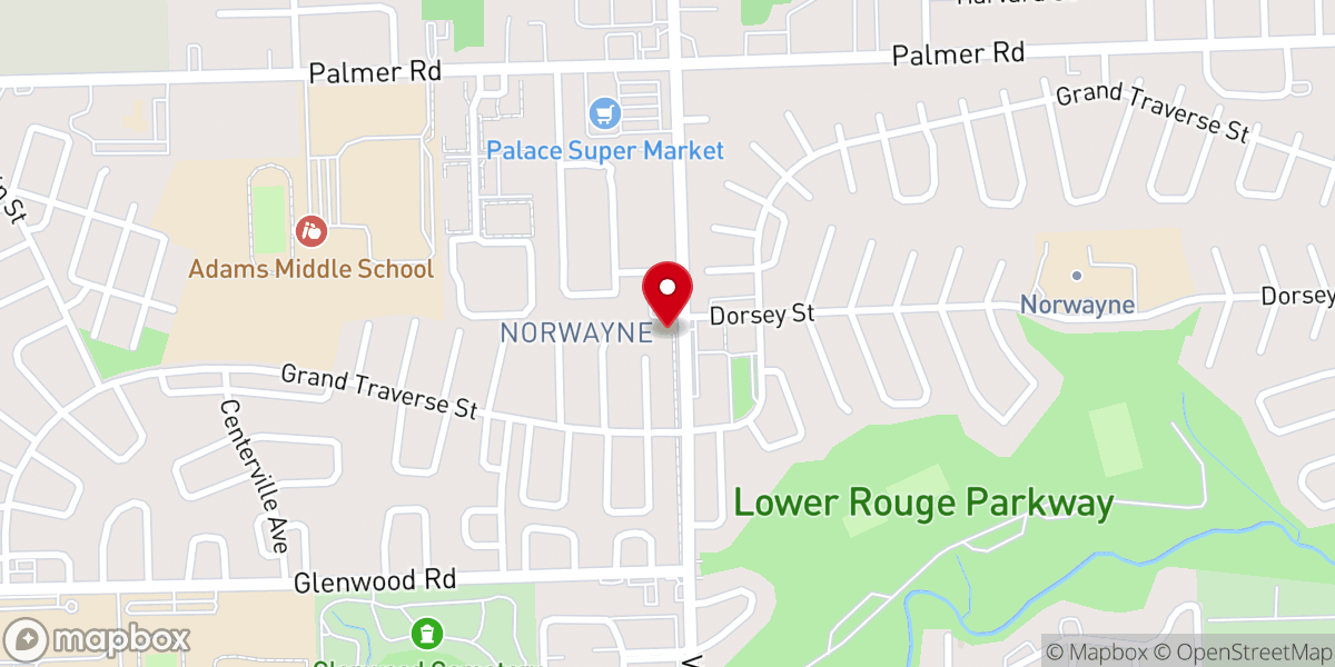 Map showing location of The Salvation Army Wayne Westland Corps Community Center