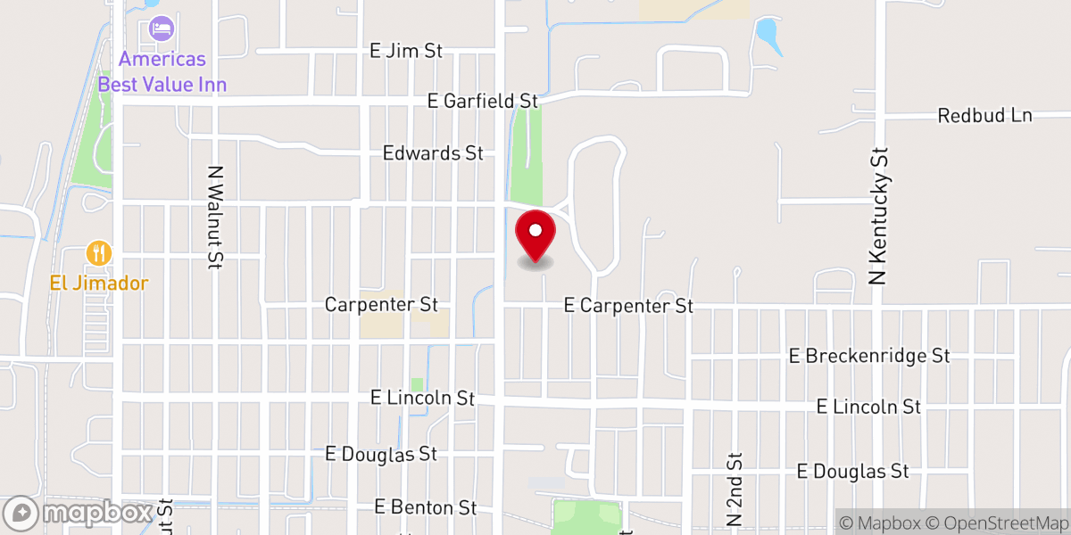 Map showing location of First Baptist Church