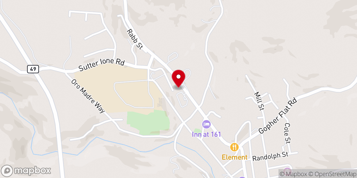 Map showing location of Sutter Creek Church of Christ
