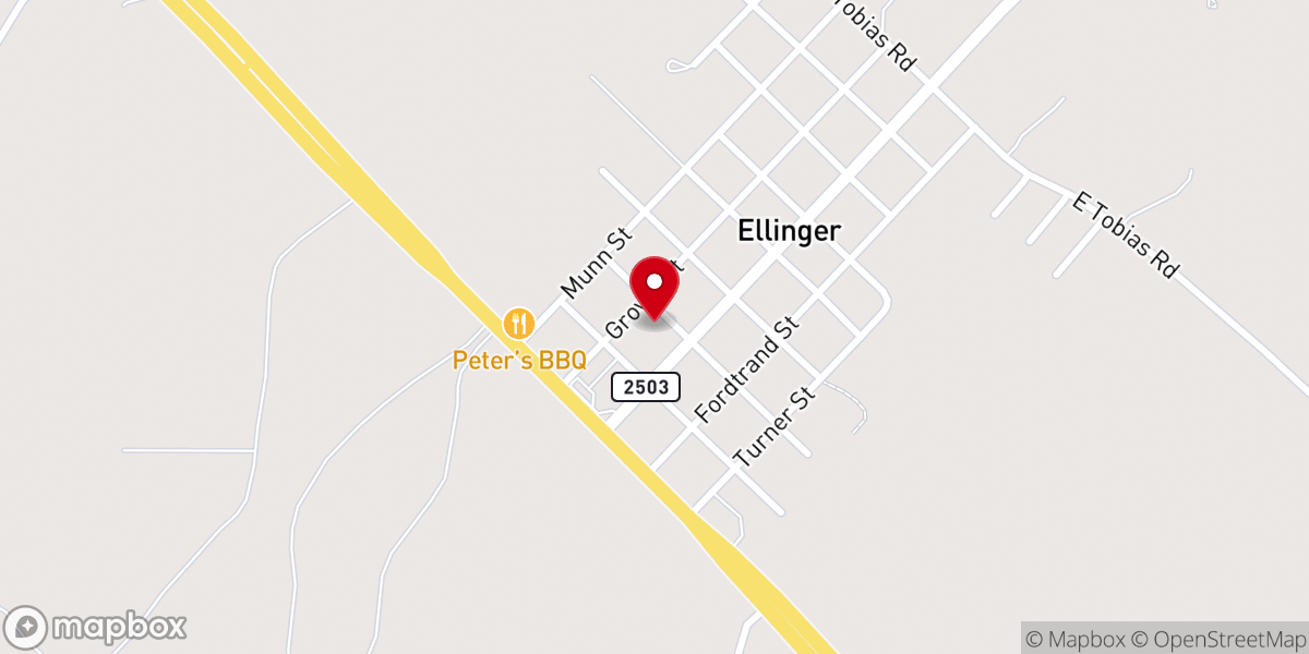 Map showing location of Ellinger Chamber of Commerce