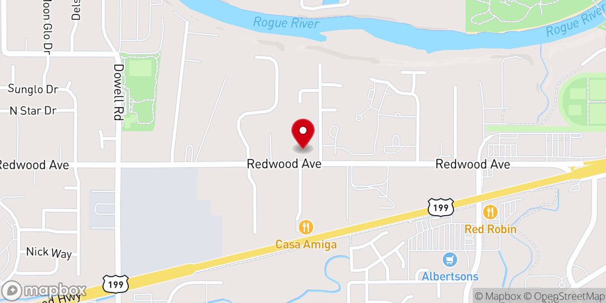 Map showing location of Redwood Country Church