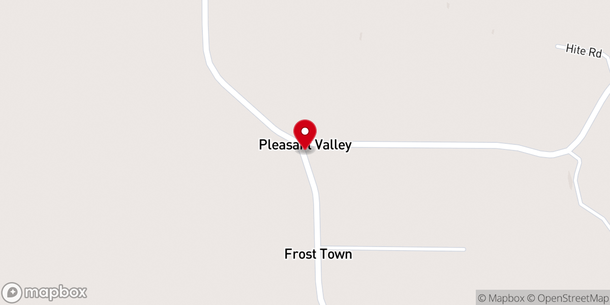 Map showing location of Pleasant Valley Assembly of God Church