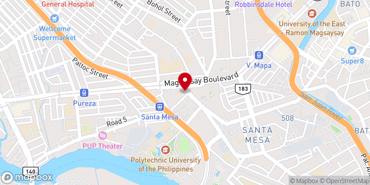 Map showing location of Sacred Heart of Jesus Parish (Archdiocese of Manila)