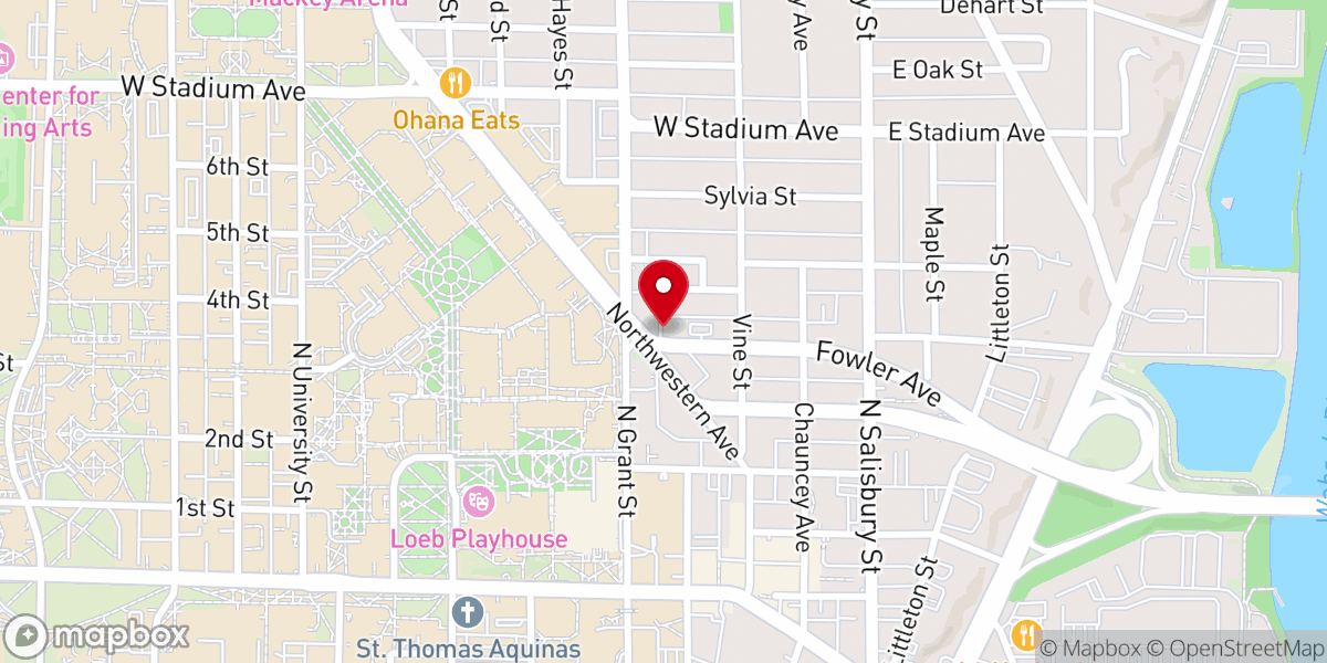 Map showing location of Purdue Lutheran Ministry