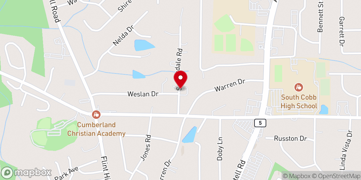 Map showing location of Seven Springs Church