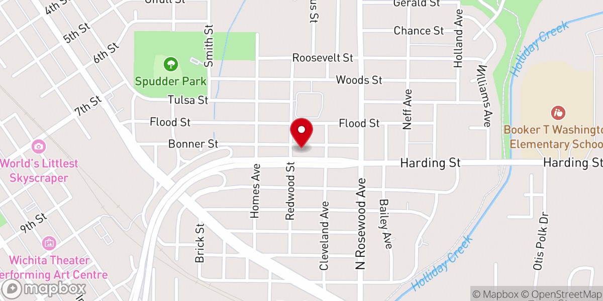 Map showing location of Antioch Baptist Church