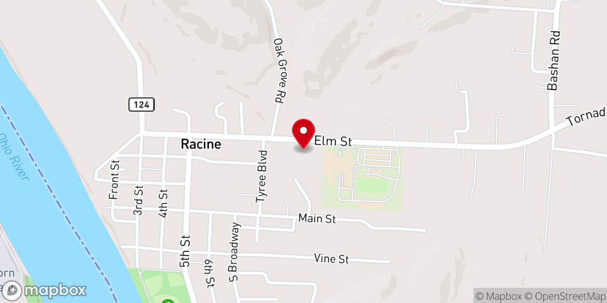 Map showing location of Oak Grove Methodist Church