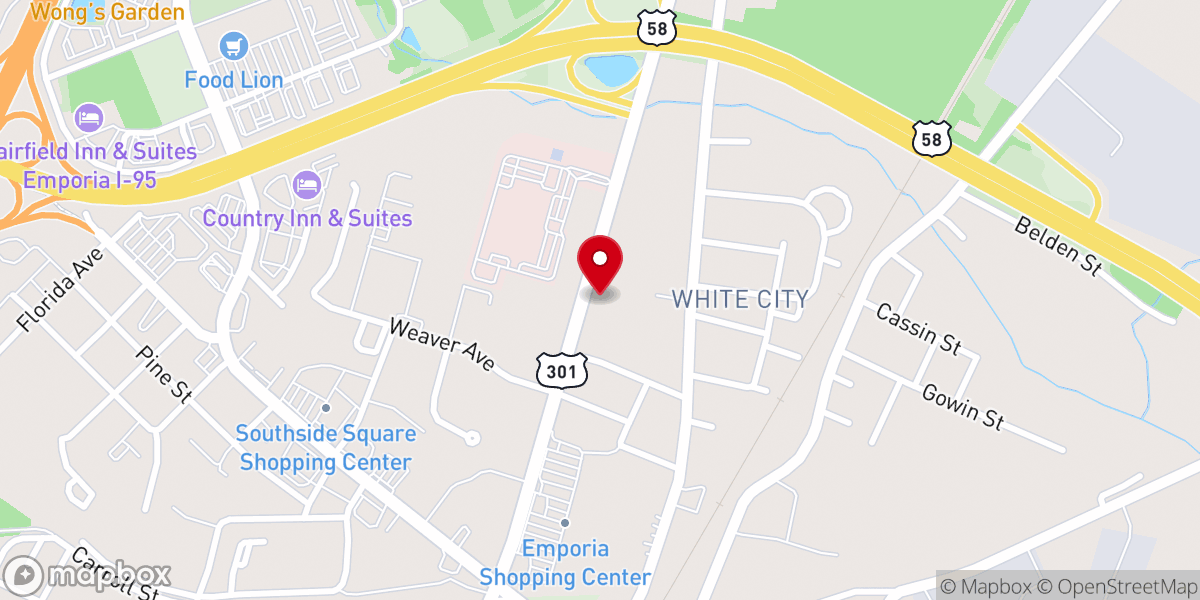 Map showing location of New Birth Holiness Church