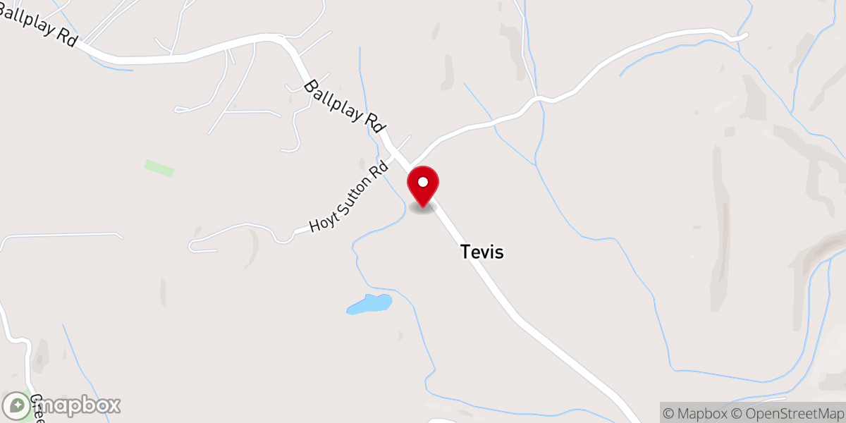 Map showing location of Tevis Spring Church