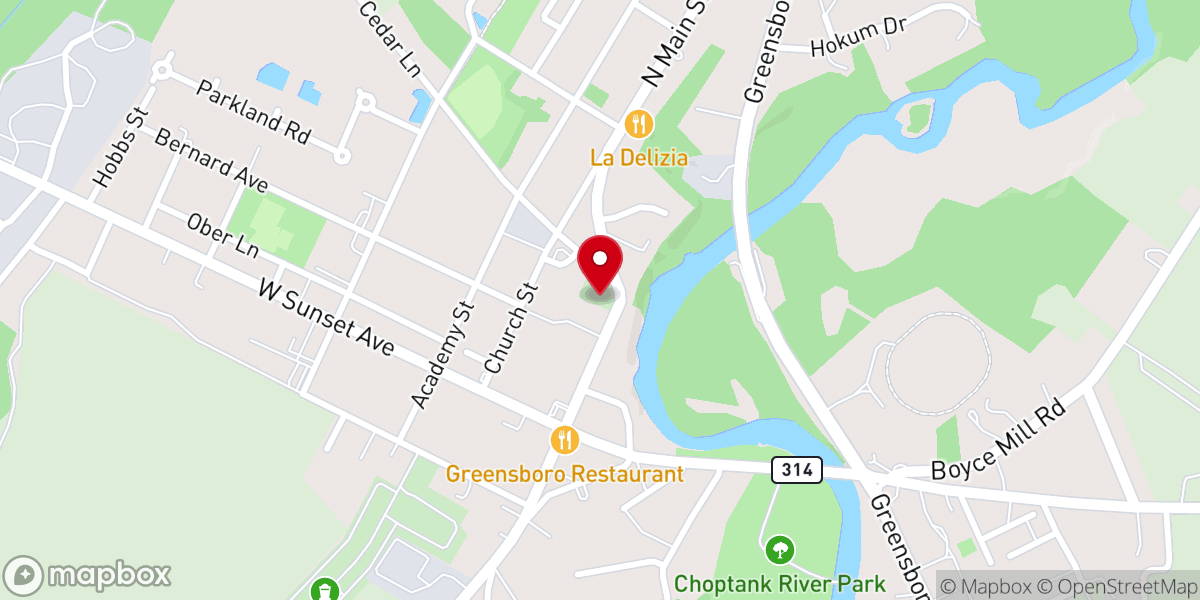 Map showing location of Greensboro Historical Society