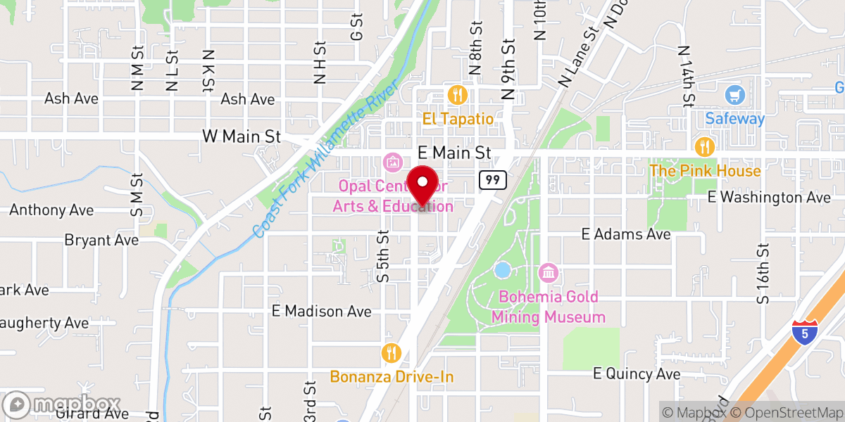 Map showing location of Coast Fork Brewing - Brewstation and Feed