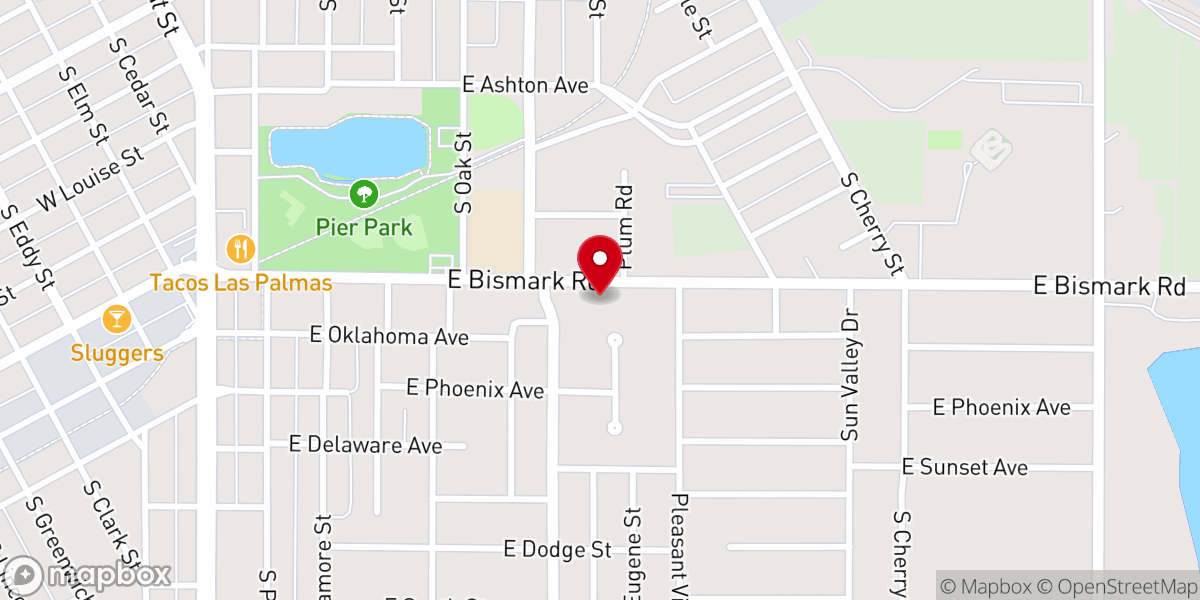 Map showing location of Grand Island Church of God