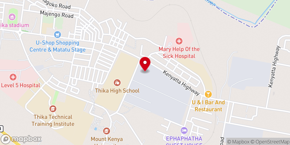 Map showing location of Destiny Worship Centre - Thika (Destiny Ministries International Headquarters)