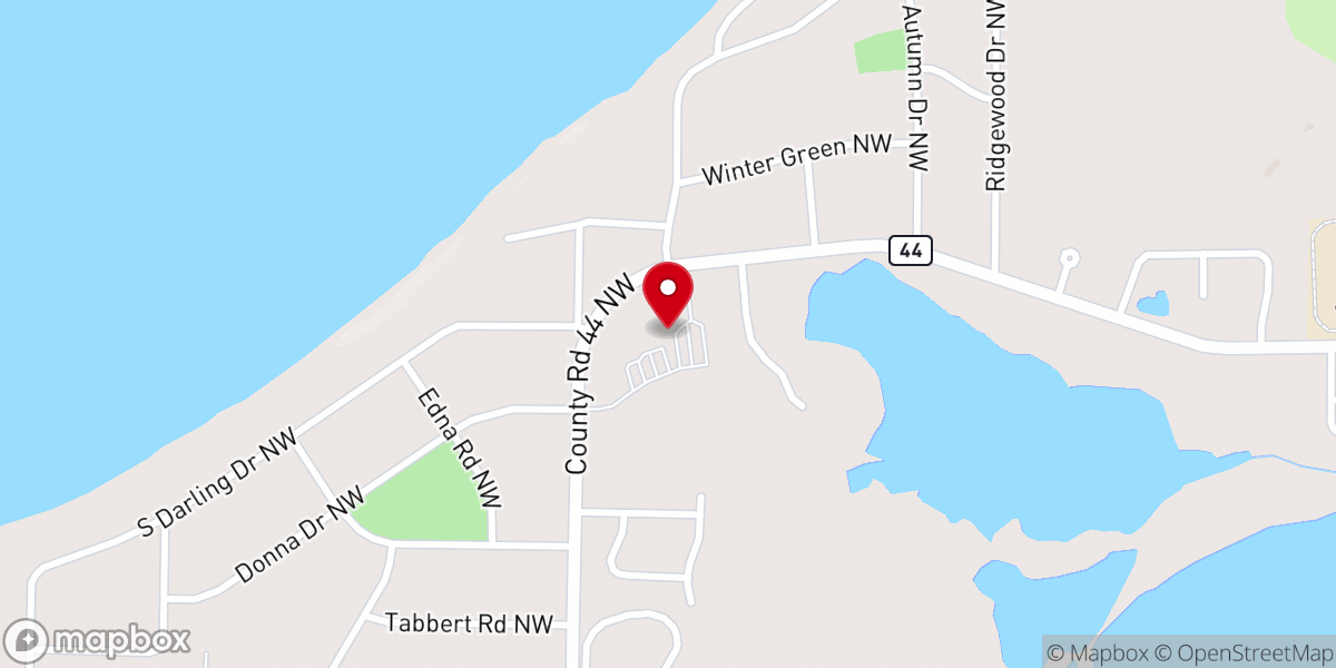 Map showing location of Lake Community Church