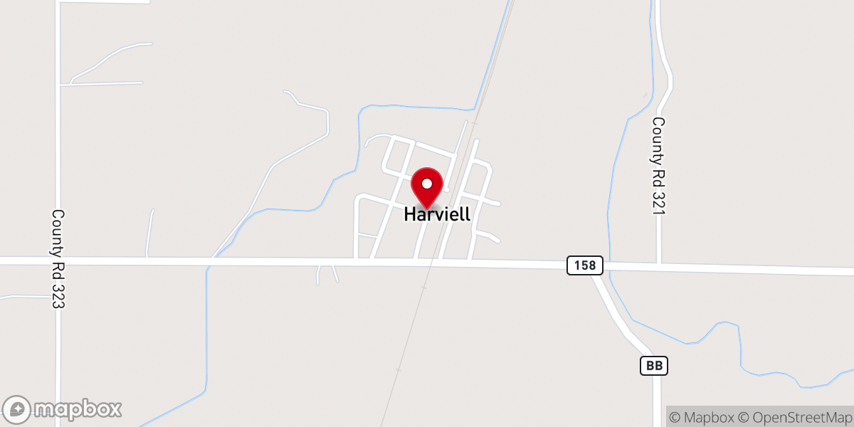 Map showing location of Harviell