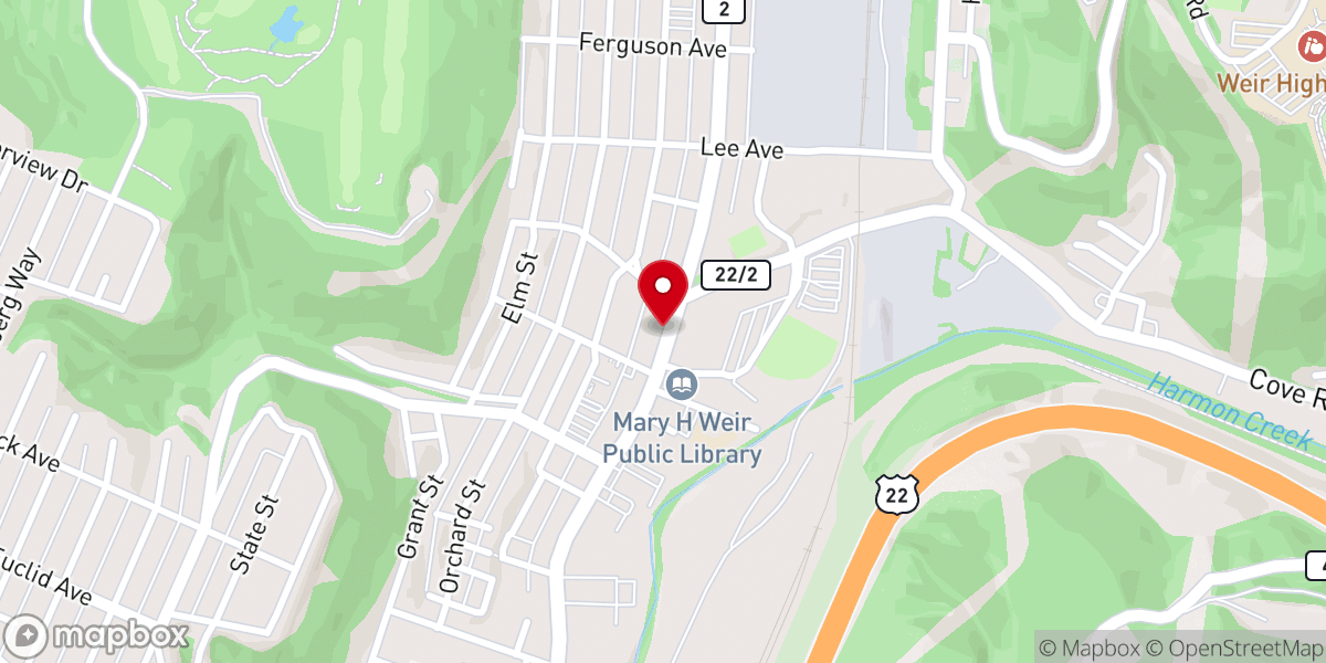 Map showing location of Free Gift Baptist Church