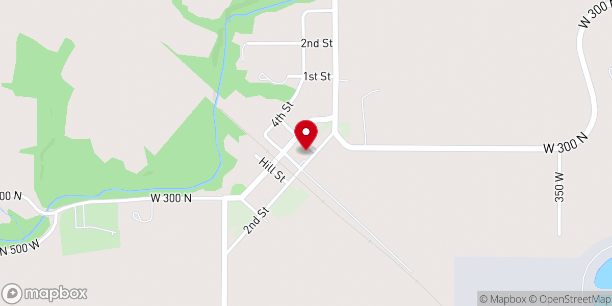 Map showing location of Mount Moriah Baptist Church, PO Box 61, Greensburg, IN 47240