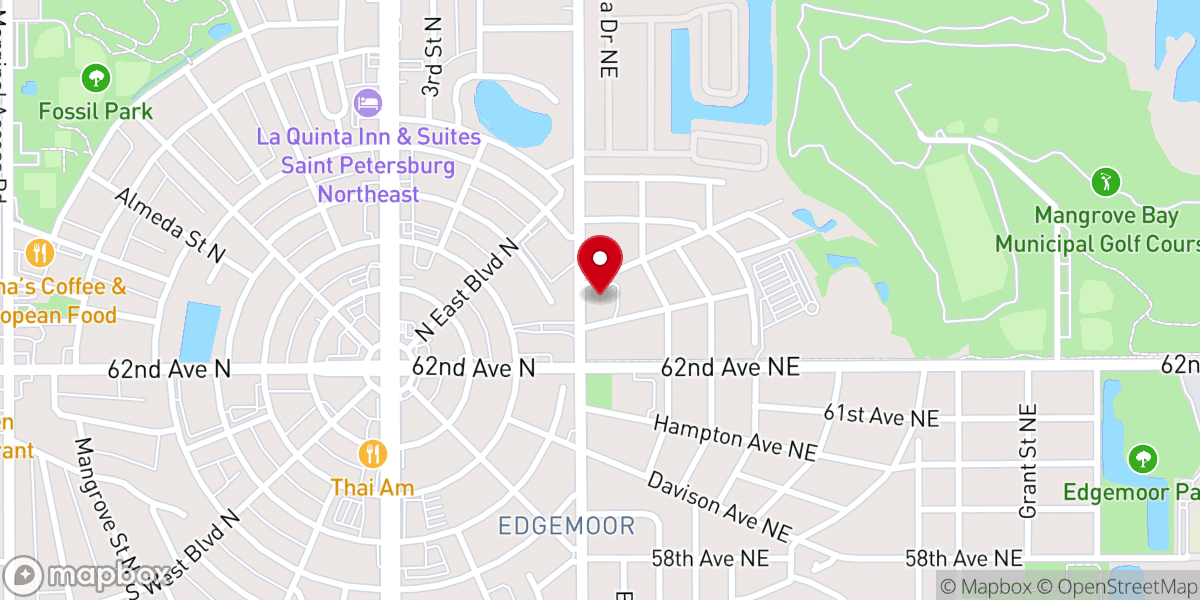 Map showing location of First Church of Christ, Scientist & Reading Room St Petersburg FL