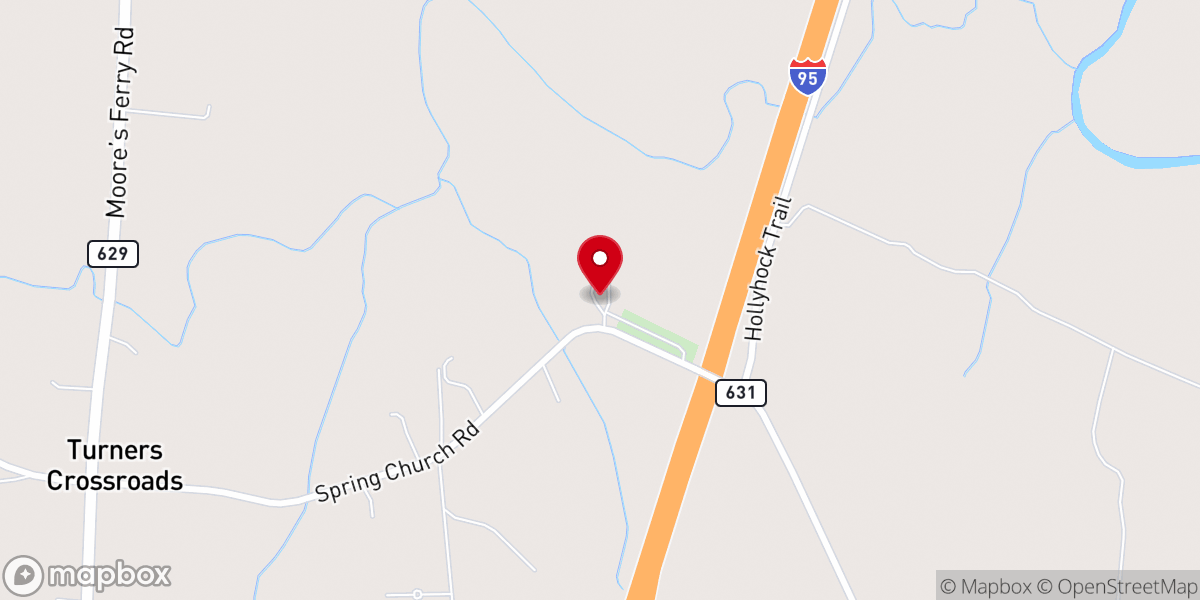 Map showing location of Spring United Methodist Church