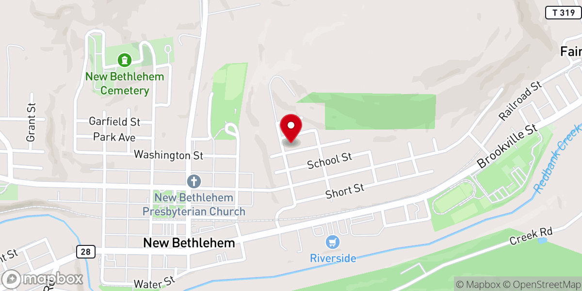 Map showing location of Grace Baptist Church