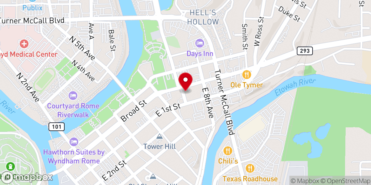 Map showing location of Metropolitan United Methodist Church