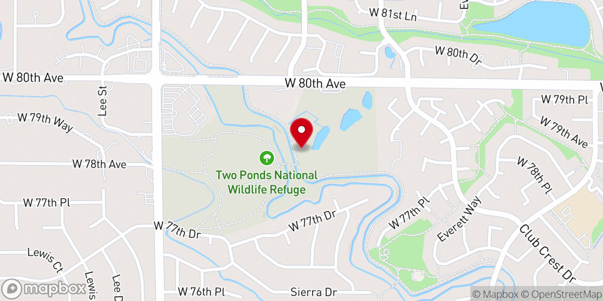 Map showing location of Two Ponds National Wildlife Refuge