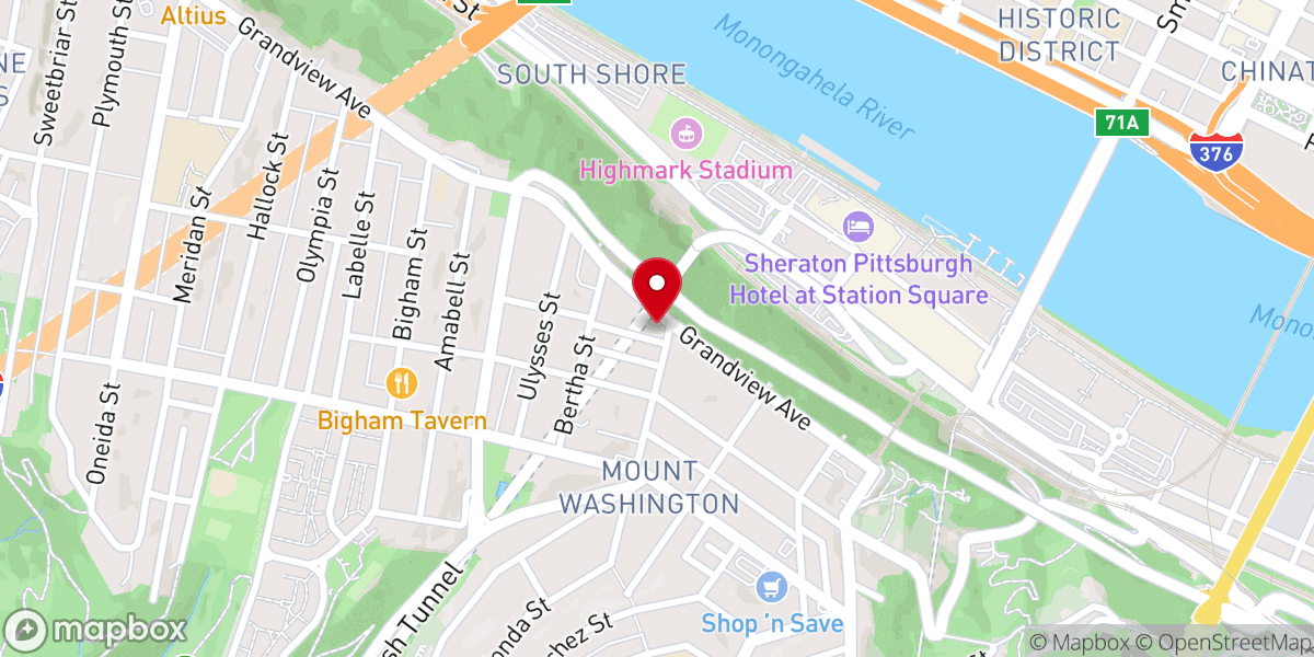 Map showing location of Grandview United Presbyterian Church