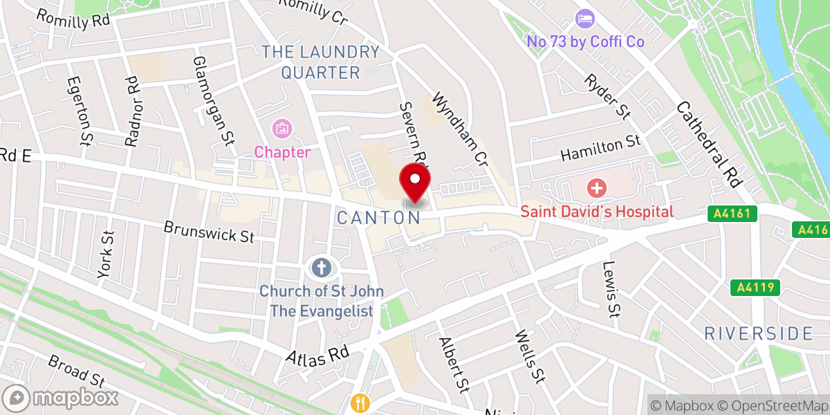 Map showing location of Calvary Baptist Church