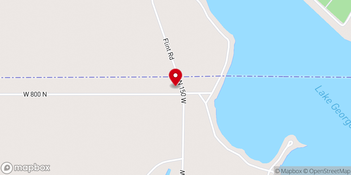 Map showing location of Lake George Lutheran Chapel