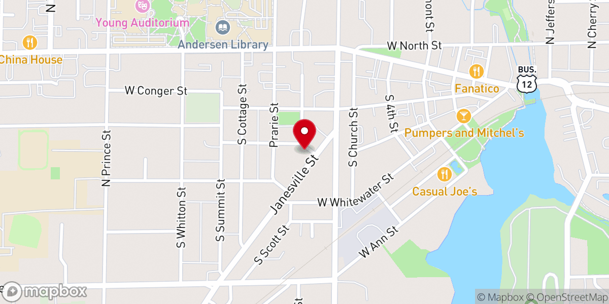 Map showing location of Whitewater Bible Church