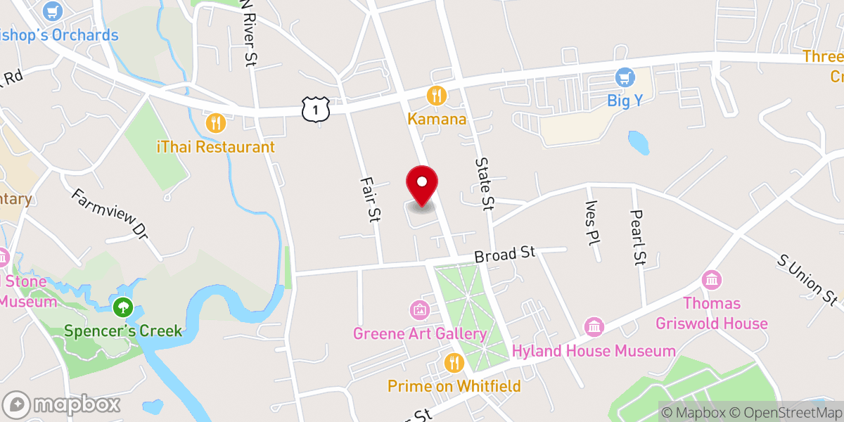 Map showing location of Guilford Parks, Recreation and Seniors Department